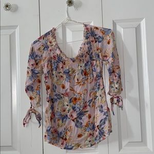 Floral off the shoulder blouse